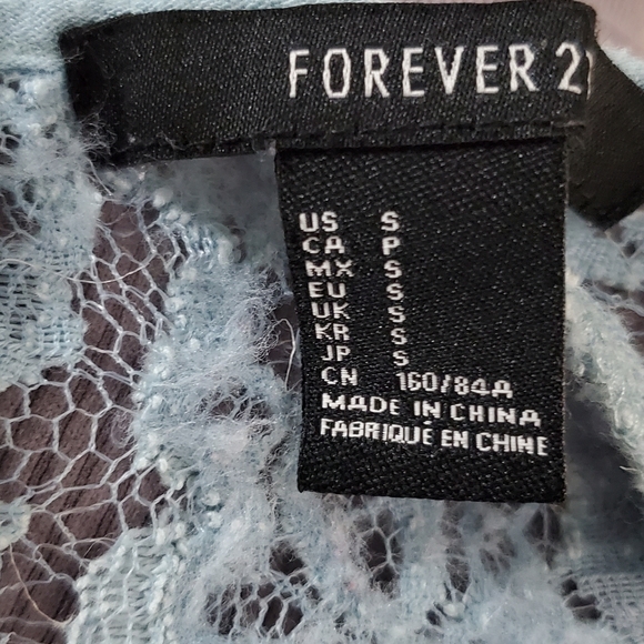 XXl- Boho Vintage Style Flowy Lace Top with button down back- Mint Blue - Picture 10 of 12